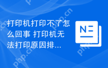 打印机打印不了怎么回事 打印机无法打印原因排查