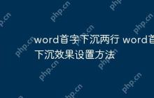 word首字下沉两行 word首字下沉效果设置方法