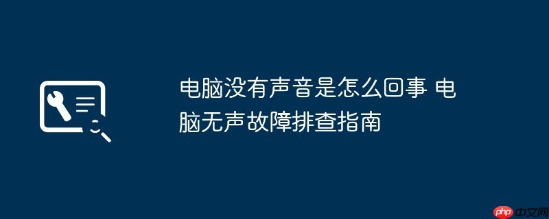 电脑没有声音是怎么回事 电脑无声故障排查指南