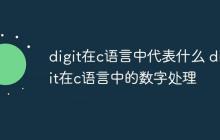 digit在c语言中代表什么 digit在c语言中的数字处理