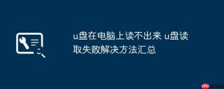 u盘在电脑上读不出来 u盘读取失败解决方法汇总