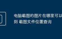 电脑截图的图片在哪里可以找到 截图文件位置查询