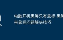 电脑开机黑屏只有鼠标 黑屏带鼠标问题解决技巧