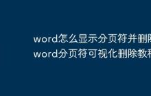 word怎么显示分页符并删除 word分页符可视化删除教程