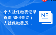 个人社保缴费记录查询 如何查询个人社保缴费历史
