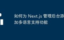 如何为 Next.js 管理后台添加多语言支持功能