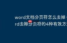 word文档分页符怎么去掉 word去除分页符的4种有效方法