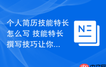 个人简历技能特长怎么写 技能特长撰写技巧让你的优势更突出