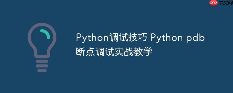 Python调试技巧 Python pdb断点调试实战教学