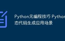 Python元编程技巧 Python动态代码生成应用场景