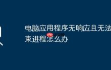 电脑应用程序无响应且无法结束进程怎么办