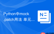 Python中mock.patch用法 单元测试mock模块patch方法模拟对象解析