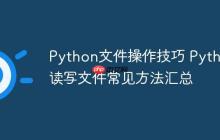 Python文件操作技巧 Python读写文件常见方法汇总