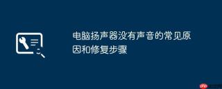 电脑扬声器没有声音的常见原因和修复步骤