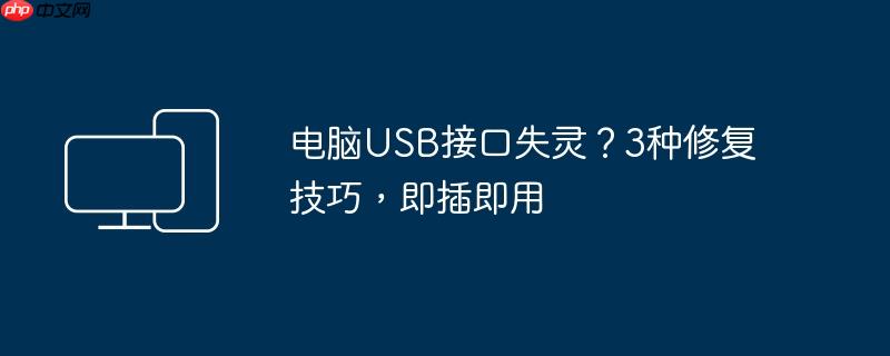 电脑USB接口失灵？3种修复技巧，即插即用