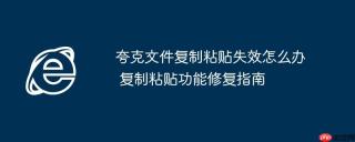 夸克文件复制粘贴失效怎么办 复制粘贴功能修复指南