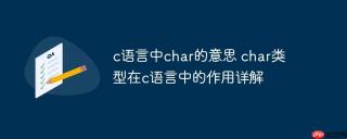 c语言中char的意思 char类型在c语言中的作用详解