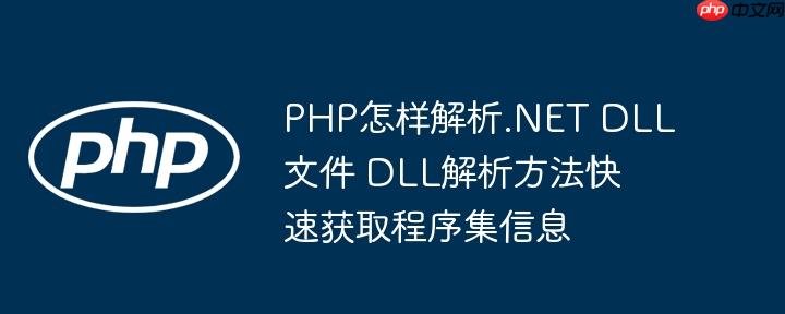 PHP怎樣解析.NET DLL文件 DLL解析方法快速獲取程序集信息-小浪學習網