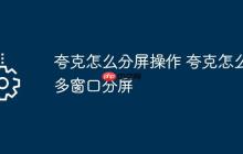 夸克怎么分屏操作 夸克怎么多窗口分屏