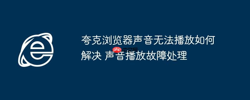 夸克浏览器声音无法播放如何解决 声音播放故障处理