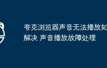 夸克浏览器声音无法播放如何解决 声音播放故障处理