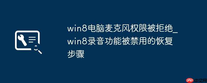 win8电脑麦克风权限被拒绝_win8录音功能被禁用的恢复步骤