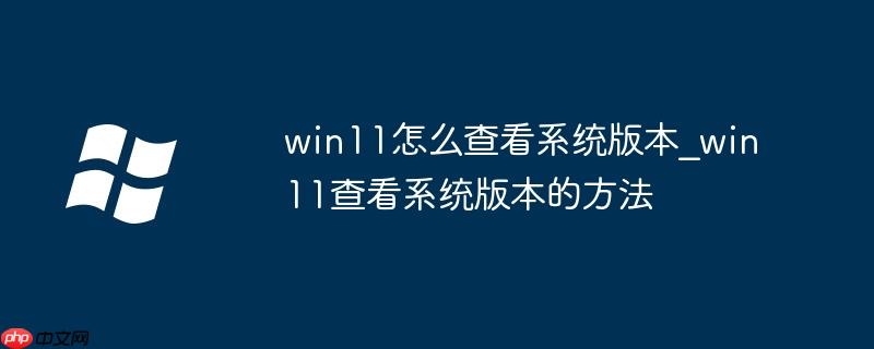win11怎么查看系统版本_win11查看系统版本的方法