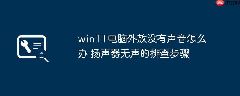 win11电脑外放没有声音怎么办 扬声器无声的排查步骤