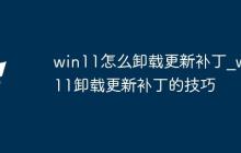 win11怎么卸载更新补丁_win11卸载更新补丁的技巧