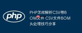 PHP怎样解析CSV带BOM文件 CSV文件BOM头处理技巧分享