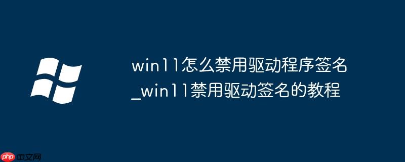 win11怎么禁用驱动程序签名_win11禁用驱动签名的教程