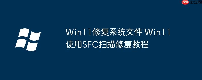Win11修复系统文件 Win11使用SFC扫描修复教程