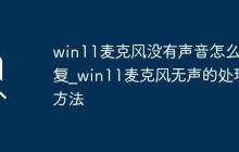 win11麦克风没有声音怎么修复_win11麦克风无声的处理方法