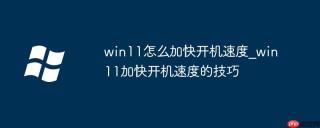 win11怎么加快开机速度_win11加快开机速度的技巧