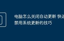 电脑怎么关闭自动更新 快速禁用系统更新的技巧