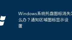 What to do if the Windows system tray icon disappears? Notification area icon display settings