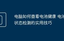 电脑如何查看电池健康 电池状态检测的实用技巧