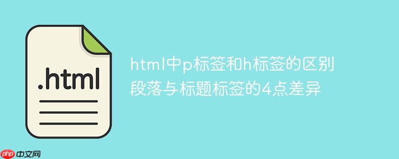 html中p标签和h标签的区别 段落与标题标签的4点差异