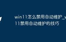 win11怎么禁用自動維護_win11禁用自動維護的技巧