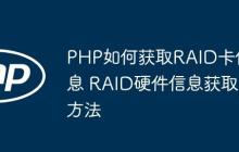 PHP如何获取RAID卡信息 RAID硬件信息获取方法