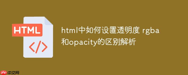 html中如何设置透明度 rgba和opacity的区别解析