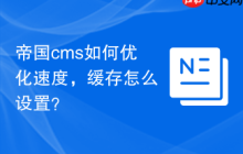 帝国cms如何优化速度，缓存怎么设置？