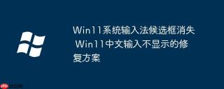 Win11系统输入法候选框消失 Win11中文输入不显示的修复方案