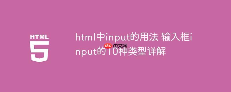 html中input的用法 输入框input的10种类型详解