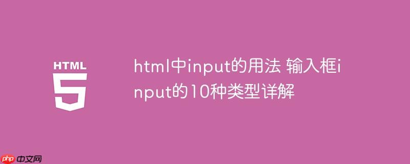 html中input的用法 输入框input的10种类型详解