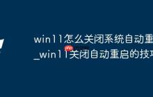 win11怎么关闭系统自动重启_win11关闭自动重启的技巧