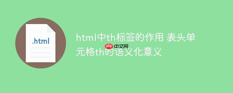html中th标签的作用 表头单元格th的语义化意义
