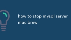 Comment arrêter Mysql Server Mac Brew