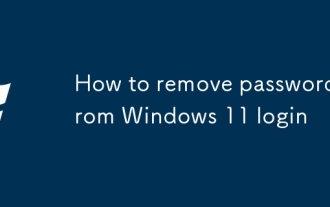 如何从Windows 11登录中删除密码
