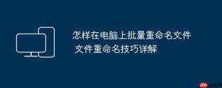 怎样在电脑上批量重命名文件 文件重命名技巧详解
